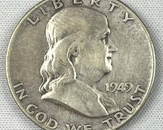 1949 Franklin Silver Half Dollar, US 50c