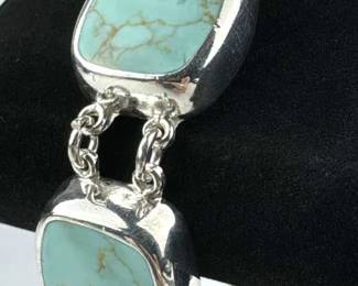 74g Sterling Silver Turquoise Bracelet