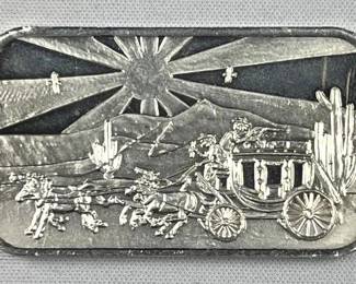 1oz Silver Art Bar, Stageoach .999