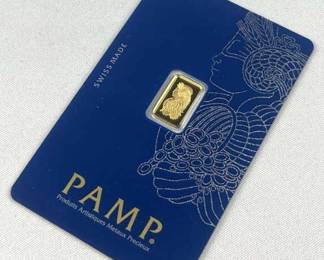 1g Gold Bar, PAMP Suisse Carded .9999