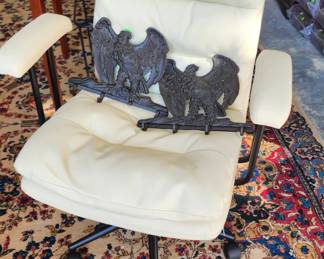 desk chairs and an amazing antique rug