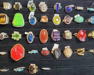 hundreds of silver jewelry including rings