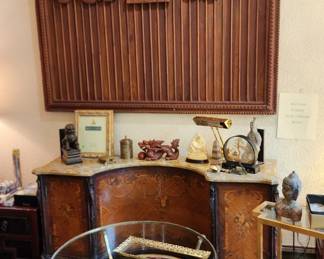 that is actually a hanging headboard on the wall!