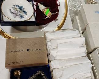 salt cellars and crystal knife holders