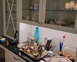 Silver service and tea sets