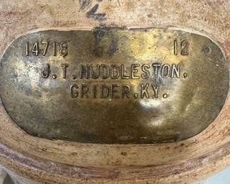 J.T. Huddleston, Grider, KY milk can brass plate
