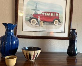 Don Ensor print, pottery