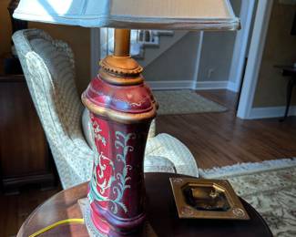 Second of a pair large vintage lamps