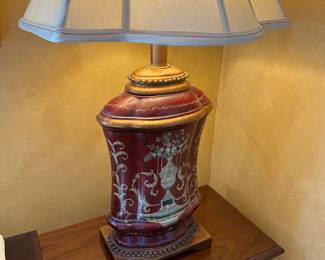 one of a pair large vintage lamps