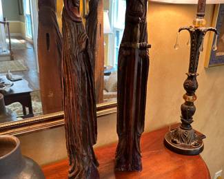 Two wooden hand carved kings