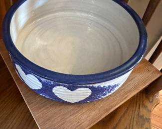 Pottery dog bowl