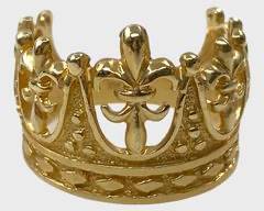 Fine 14K Yellow Gold Crown Ring Size 7.5