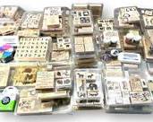 NIB Vintage Stampin Up, Stampendous Color Box, Glue Dots, Glue Lines Kaleidacolor, All Night Media and Cam & Chloe Assorted Stamp, Glitter and Ink Lot