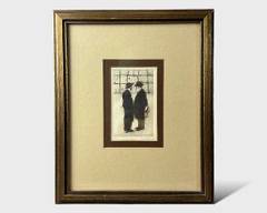 Roy Hollander Friends 3/15 Judaica Etching Pencil Signed & Numbered Framed Print
