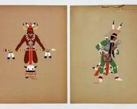 Two Jack Hokeah Pochoir Prints 1929 Szwedzicki Kiowa Indian Art Portfolio Plates 3 & 4