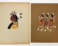 Two Stephen Mopope Pochoir 1929 Szwedzicki Prints Kiowa Indian Art Portfolio. Plates 18 & 19