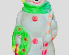 46" High Vintage Blow Mold Light up Snowman Figure