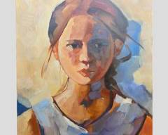 Susy keely Portrait Beautiful Woman Oil Painting on Canvas Oct 2005 Signed Unframed