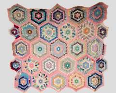 Antique Dresden Hexigon Handmade Quilt