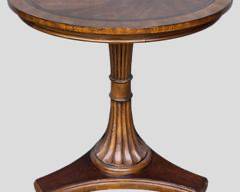 Ethan Allen Carved Fluted Pedestal Round Side Table