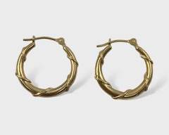 Fine 14K Yellow Gold Hoop Pierced Earrings