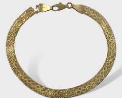 Fine 14K Yellow Gold Mesh Bracelet Broken For Scrap 3.3 Grams