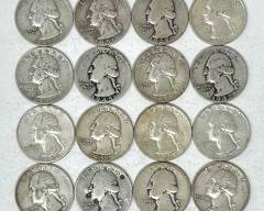 16 Pre-1965 Silver Washington Quarters