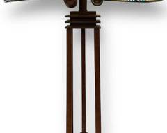 Vintage Frank LLoyd Wright Tiffany Style Stained Glass Table Lamp