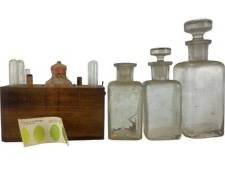 Antique Thybromol Testing Kit For Milking Cows With Instruction and Additional Glass Vials and Bottles