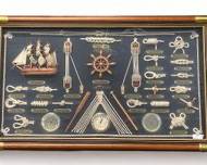 Cool Framed Shadowbox Nautical Ships and Knots Themed Beach House Decoration