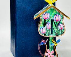 Kelvin Chen Enamel Postage Stamp Holder with Box