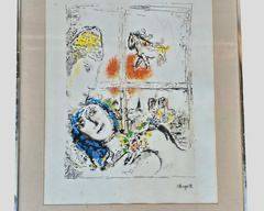 Marc Chagall Vintage print Paris De La Fenetre framed