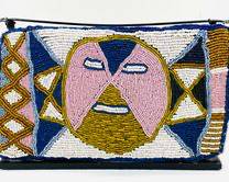 Genuine Antique African Tribal Trade Bead And Cloth Beaded Loincloth On Museum Stand