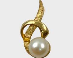 Fine 14K Yellow Gold 6mm Pearl Pendant