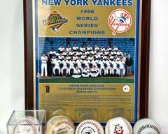 New York Yankees 1996 World Series Champions Plaque, Minor Leagues Autographed Baseballs, & Other Assorted Baseballs