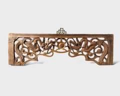 Antique Asian Carved Wood temple Carving Serpentine Fretwork