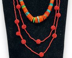 Vintage Beaded Costume Jewelry Statement Necklace Bracelet Lot Boho