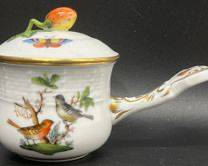 Fine HEREND Rothschild Bird Pot De Crme 749 RO