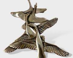 Fine Silver Flying Geese Brooch Pin