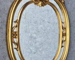 Fancy Gilt Wood Frame Mirror Hollywood Regency Style