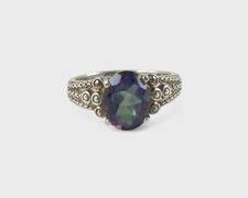 Fine Sterling Silver Mystic Topaz Ring Size 6.25
