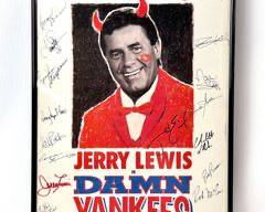 Jerry Lewis & Other Cast Members Multi-Autographed 1995 Damn Yankees Broadway Musical Poster