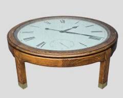 Original Howard Miller Working Round Coffee Table Clock Brass ft