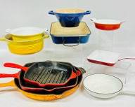 Le Creuset & German Cast Iron Enamel Cookware Multi Colored