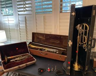Vintage Trombones, Trumpet, Tuba from Bach to Conn to Elkhart plus Vintage Mouth Pieces and more!