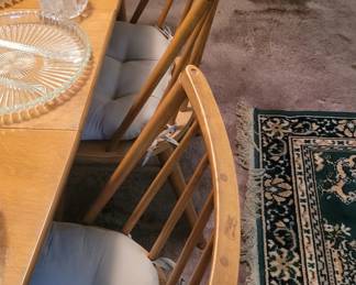 Beautiful Rare Conant Ball MCM Dining Table with 2 leaves and pads with 6 matching Chairs, also available is matching lovely Mirrored Dining Room Buffet, Bed, End Tables, and Bookcase Cabinet all in Beautiful Condition!!! Many other pieces of MCM Furniture in Beautiful Condition for sale in this estate.