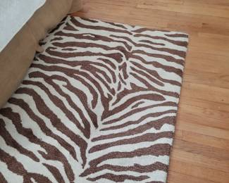 Faux zebra rug