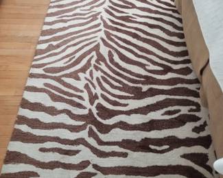 Faux zebra rug