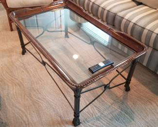 Glass top coffee table