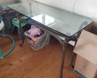 Glass top foyer table